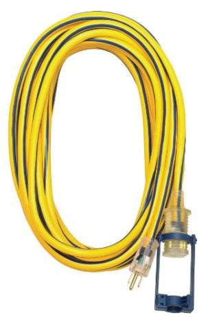 Voltec Extension Cord, 12/3 50', Yellow SJTW Lighted end