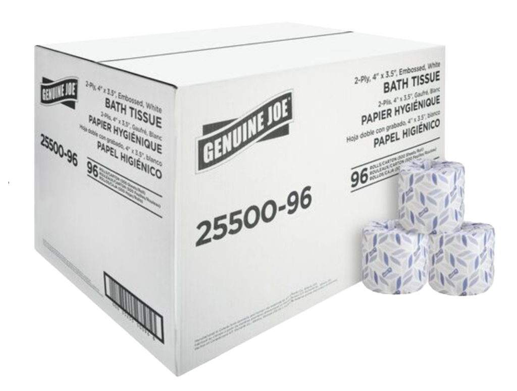 Genuine Joe 2-ply Standard Bath Tissue Rolls