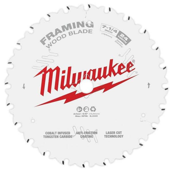 7-1/4″ 24th Premium Framing Saw BLade, Milwaukee