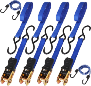 Ratchet Straps, 15' 2,200#,   4pk