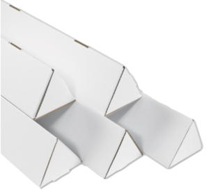 Triangle Mailing Tubes - White Corrugated